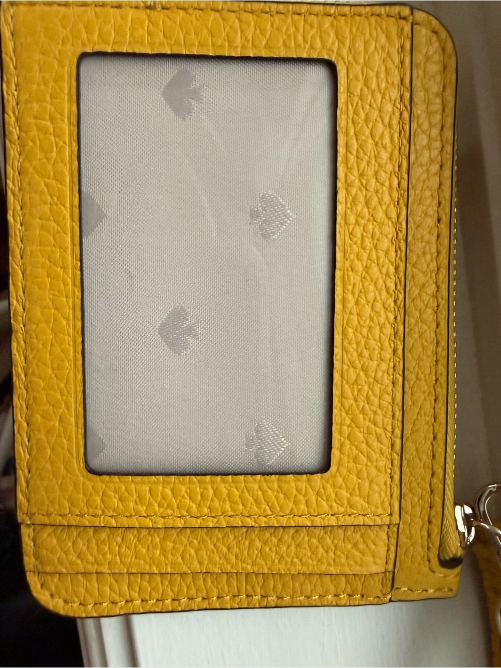 kate spade Yellow Pebbled Leather Wristlet Clutch with Wrist Strap - Picture 2 of 2
